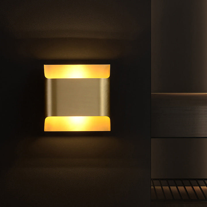 Lisslune | Gold Box Flush Wall Lamp Post-Modern Single Metal Wall Light for Stairs