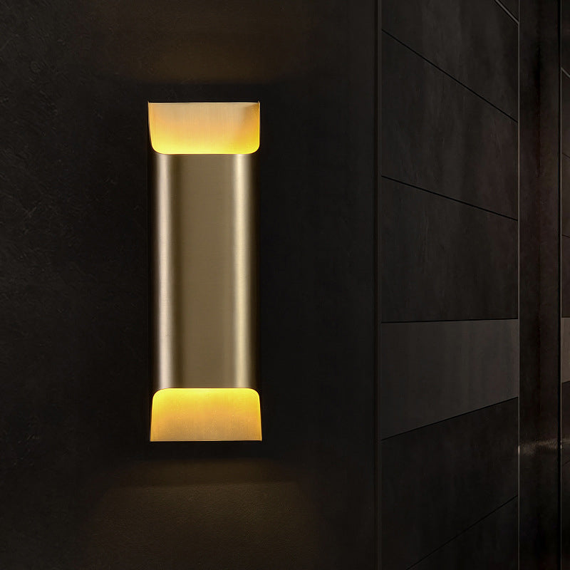 Lisslune | Gold Box Flush Wall Lamp Post-Modern Single Metal Wall Light for Stairs