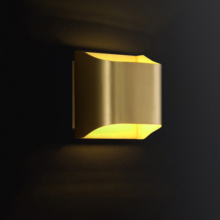 Lisslune | Gold Box Flush Wall Lamp Post-Modern Single Metal Wall Light for Stairs