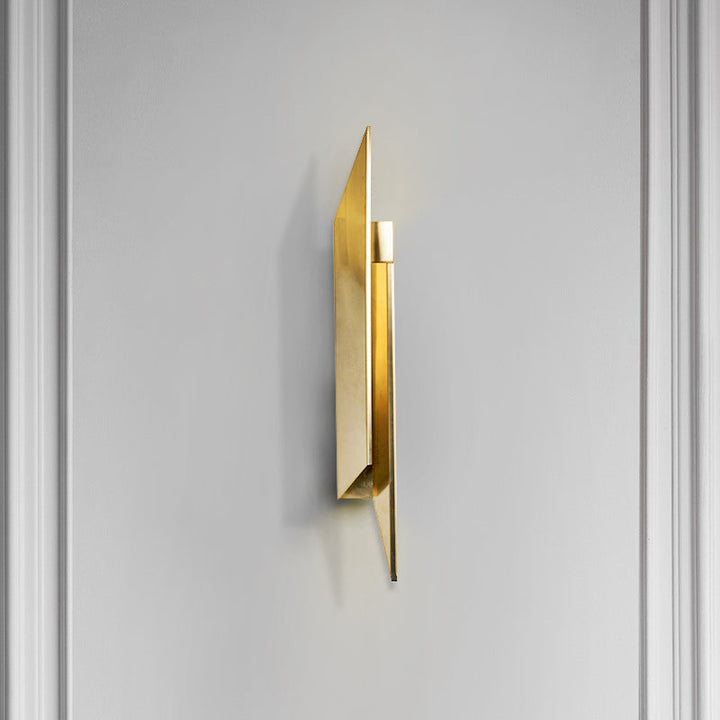 Lisslune | Art Deco Quad-shaped Wall Light Metallic Bedroom LED Wall Lamp Fixture in Gold