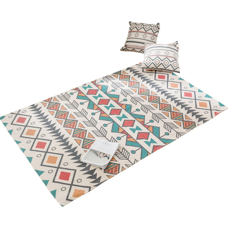 Lisslune | Southwest Bedroom Carpet Multicolored Tribal Printed Area Rug Jute Pet-Friendly Stain-Resistant Indoor Carpet
