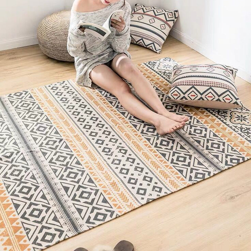Lisslune | Southwest Bedroom Carpet Multicolored Tribal Printed Area Rug Jute Pet-Friendly Stain-Resistant Indoor Carpet