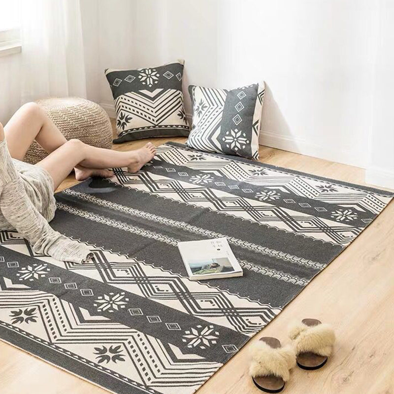 Lisslune | Southwest Bedroom Carpet Multicolored Tribal Printed Area Rug Jute Pet-Friendly Stain-Resistant Indoor Carpet