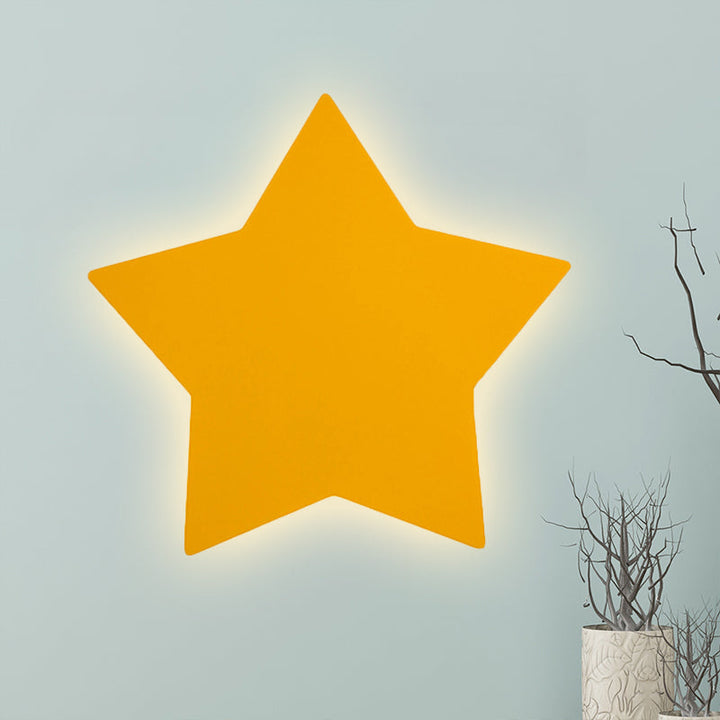 Skørter | Modern Slim Panel Star Wall Lamp Wooden LED Wall Light for Hallway Kitchen