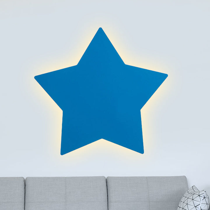 Skørter | Modern Slim Panel Star Wall Lamp Wooden LED Wall Light for Hallway Kitchen