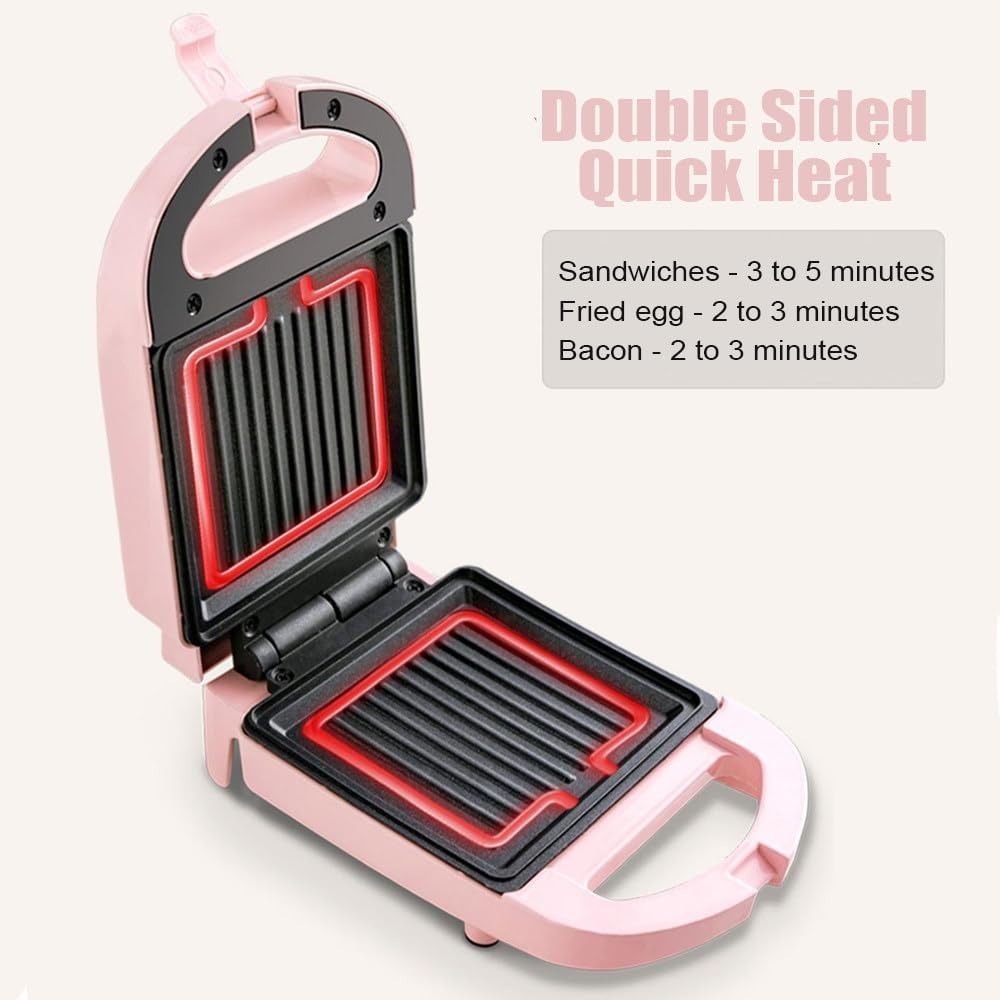 Lisslune | 2-in-1 Sandwich Maker & Toaster | Non-Stick Auto-Sealing Plates for Quick Breakfasts, Snacks & Easy Cleanup
