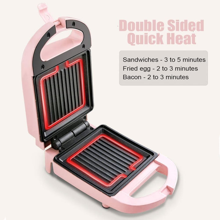 Lisslune | 2-in-1 Sandwich Maker & Toaster | Non-Stick Auto-Sealing Plates for Quick Breakfasts, Snacks & Easy Cleanup