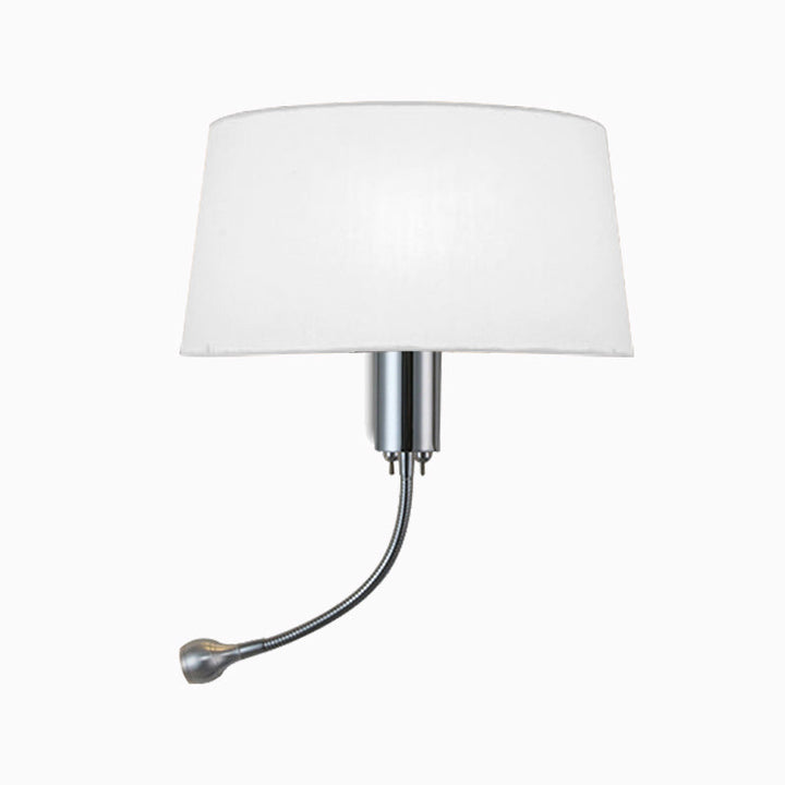 Skørter | Black/White/Beige Drum Reading Wall Light Traditional Fabric 1 Head Bedroom Adjustable Wall Mounted Light