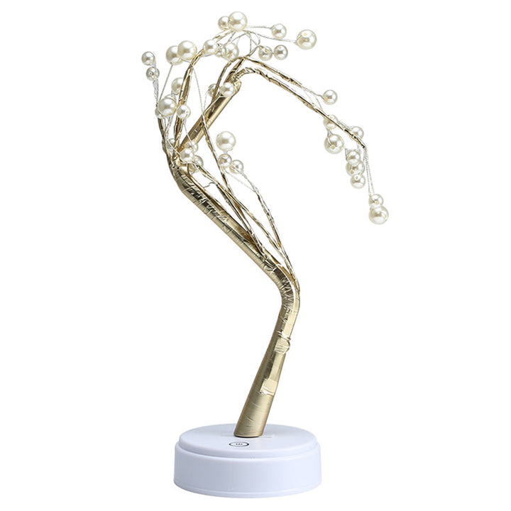Skørter | Artistic Pearl Tree LED Table Lamp Metal Girl Nightstand Battery Operated Night Light