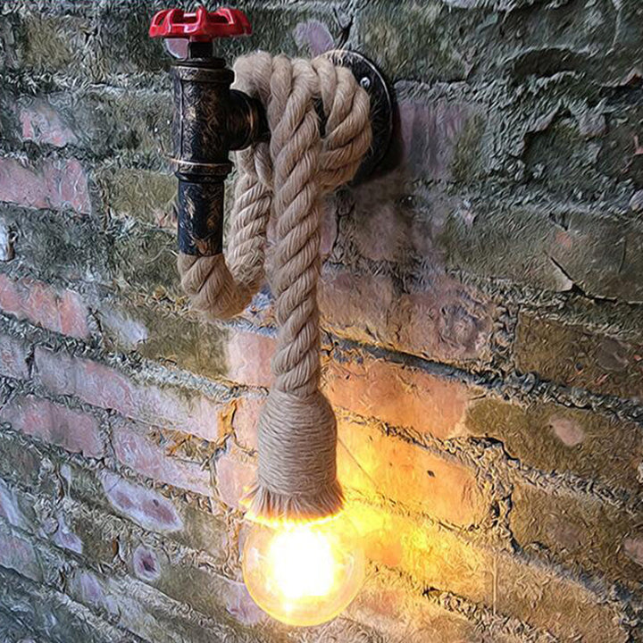 Lisslune | 1-Light Faucet Wall Lamp Industrial Black Iron Wall Light Fixture with Cord Plug