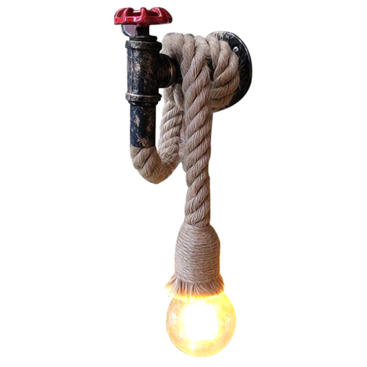 Lisslune | 1-Light Faucet Wall Lamp Industrial Black Iron Wall Light Fixture with Cord Plug