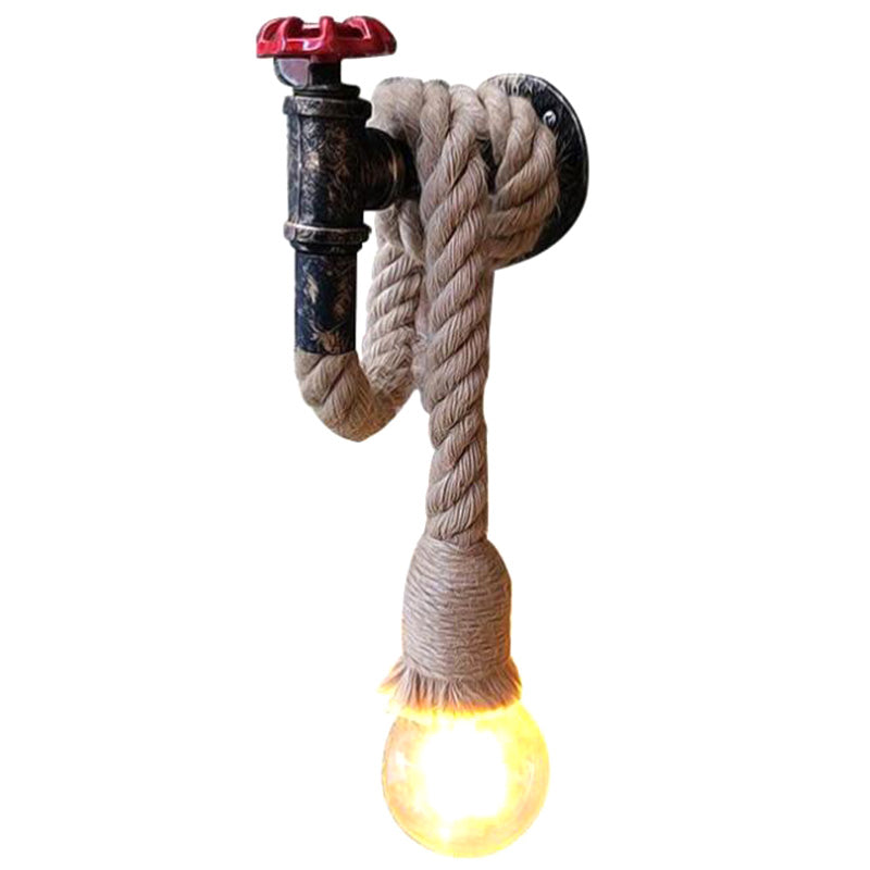 Lisslune | 1-Light Faucet Wall Lamp Industrial Black Iron Wall Light Fixture with Cord Plug