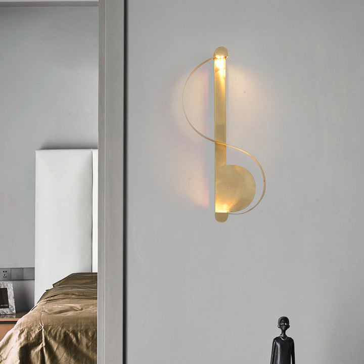 Lisslune | Brass Arch LED Wall Mount Light Minimalist Metal Wall Lamp for Living Room