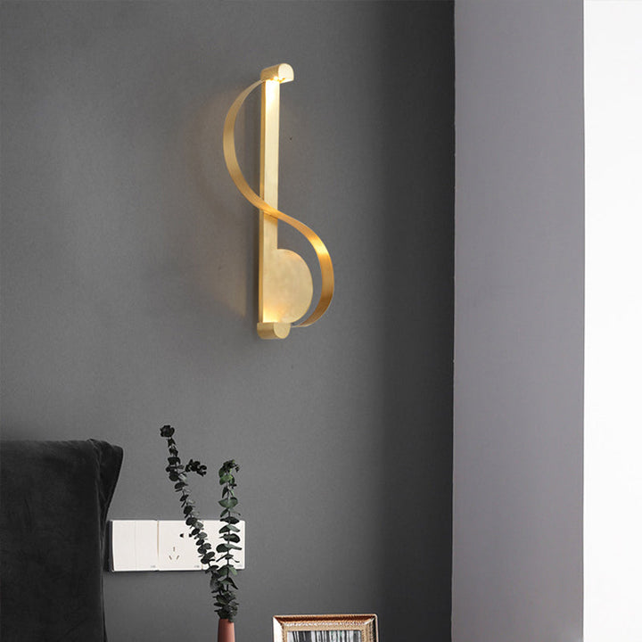 Lisslune | Brass Arch LED Wall Mount Light Minimalist Metal Wall Lamp for Living Room