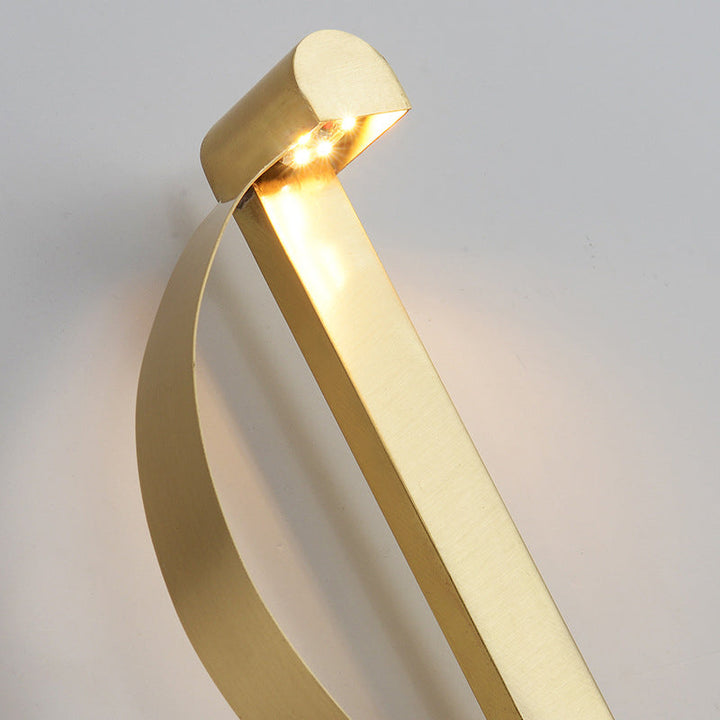 Lisslune | Brass Arch LED Wall Mount Light Minimalist Metal Wall Lamp for Living Room