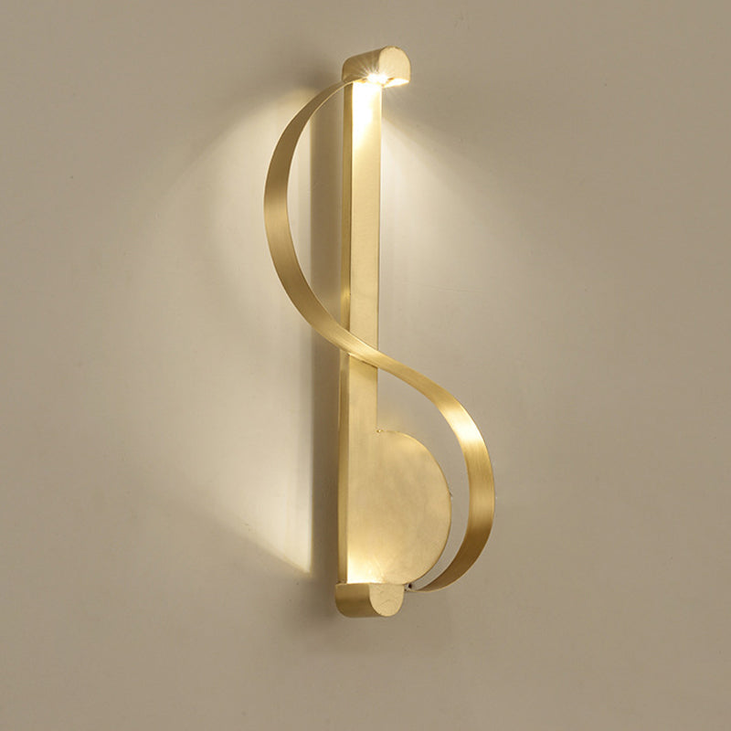 Lisslune | Brass Arch LED Wall Mount Light Minimalist Metal Wall Lamp for Living Room