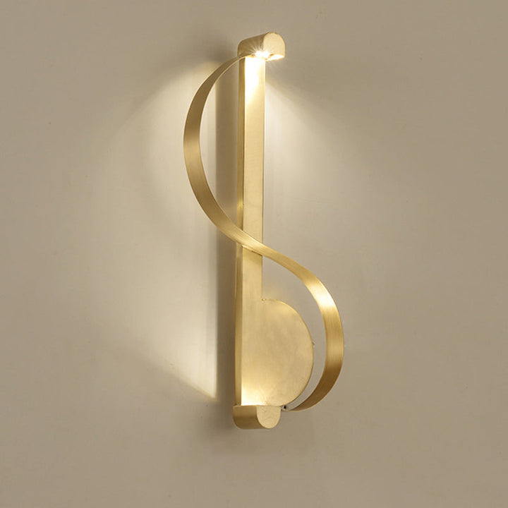 Lisslune | Brass Arch LED Wall Mount Light Minimalist Metal Wall Lamp for Living Room
