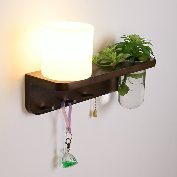 Skørter | Decorative Geometric Wall Light Eivor glass 1-bulb Bedside Wall Lamp with Plant Holder