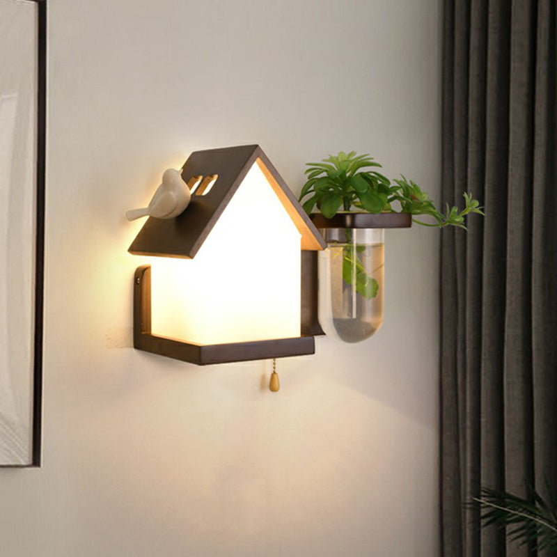 Skørter | Decorative Geometric Wall Light Eivor glass 1-bulb Bedside Wall Lamp with Plant Holder