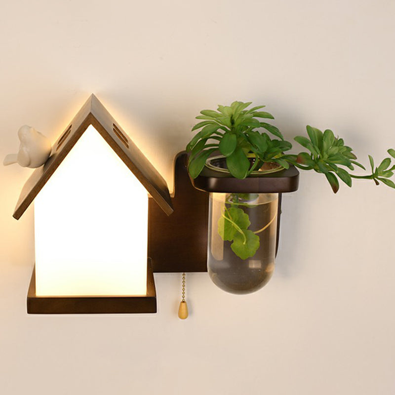 Skørter | Decorative Geometric Wall Light Eivor glass 1-bulb Bedside Wall Lamp with Plant Holder