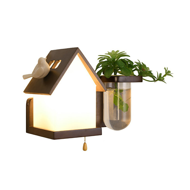 Skørter | Decorative Geometric Wall Light Eivor glass 1-bulb Bedside Wall Lamp with Plant Holder