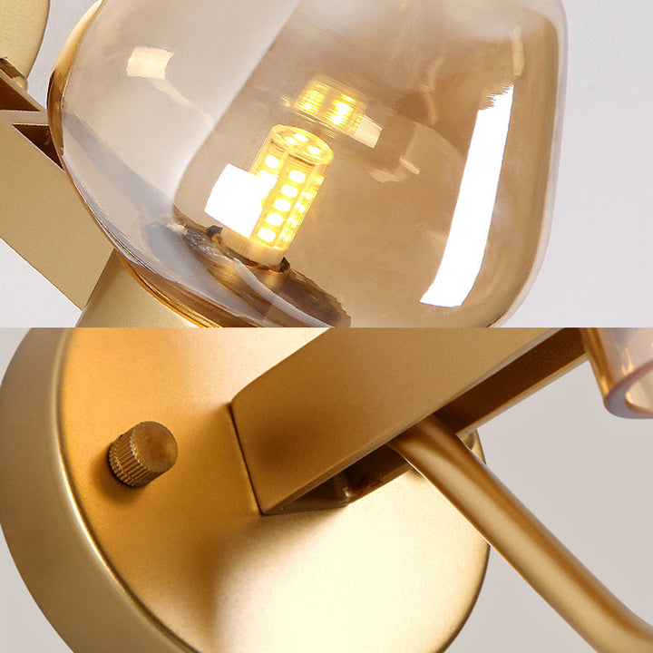 Skørter | 1 Bulb Glass Wall Lamp Traditional Clear/Amber/Smoke Gray Glass Wall Lighting Fixture for Nightstand