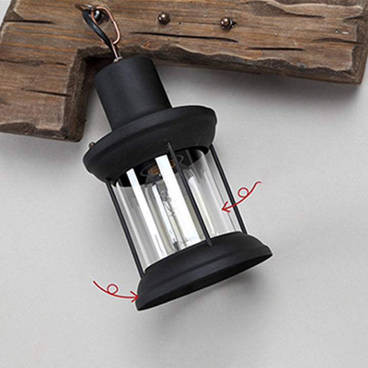 Lisslune | Wood Shiplap Wall Lamp Light Country 1-Light Restaurant Wall Light in Brown