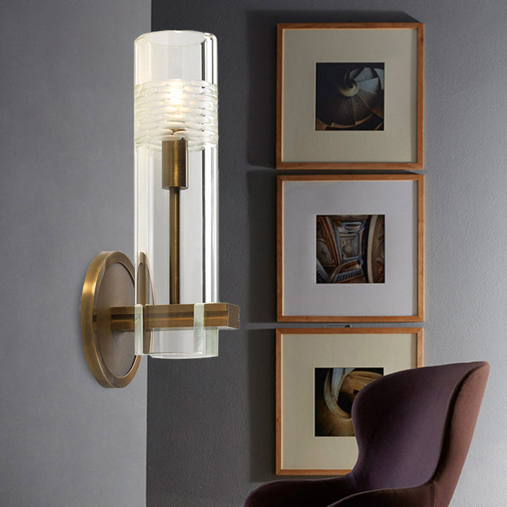 Skørter | Traditional tube wall-mounted lighting clear glass 1/2 heads wall lamps in gold for the living room