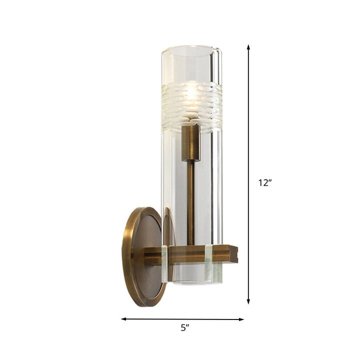 Skørter | Traditional tube wall-mounted lighting clear glass 1/2 heads wall lamps in gold for the living room