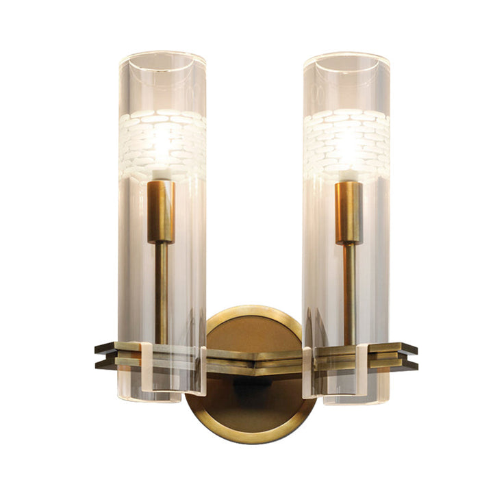 Skørter | Traditional tube wall-mounted lighting clear glass 1/2 heads wall lamps in gold for the living room