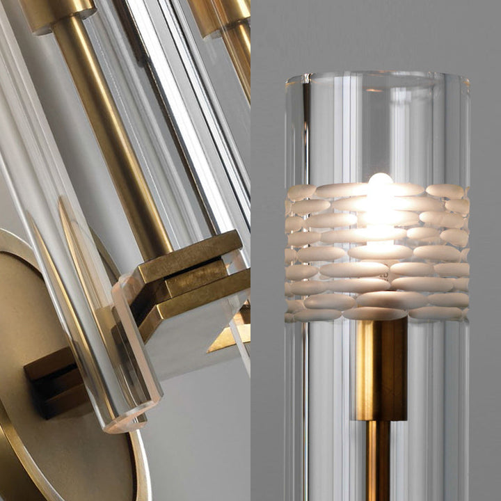 Skørter | Traditional tube wall-mounted lighting clear glass 1/2 heads wall lamps in gold for the living room