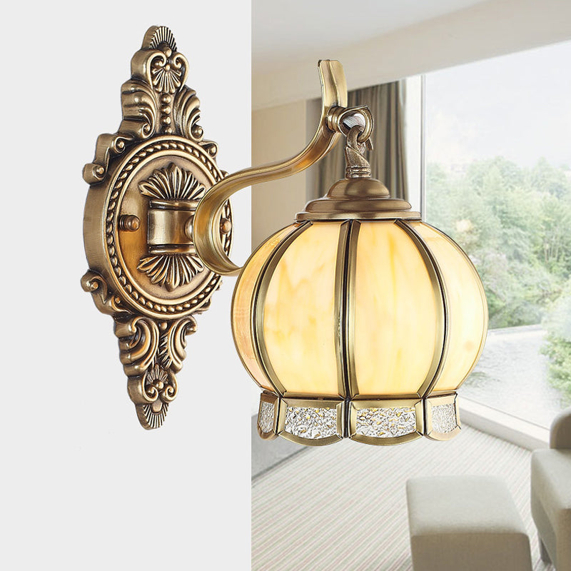 Skørter | Brass Ball Wall Light Traditional 1 Head Metal Wall Lighting for Hallway