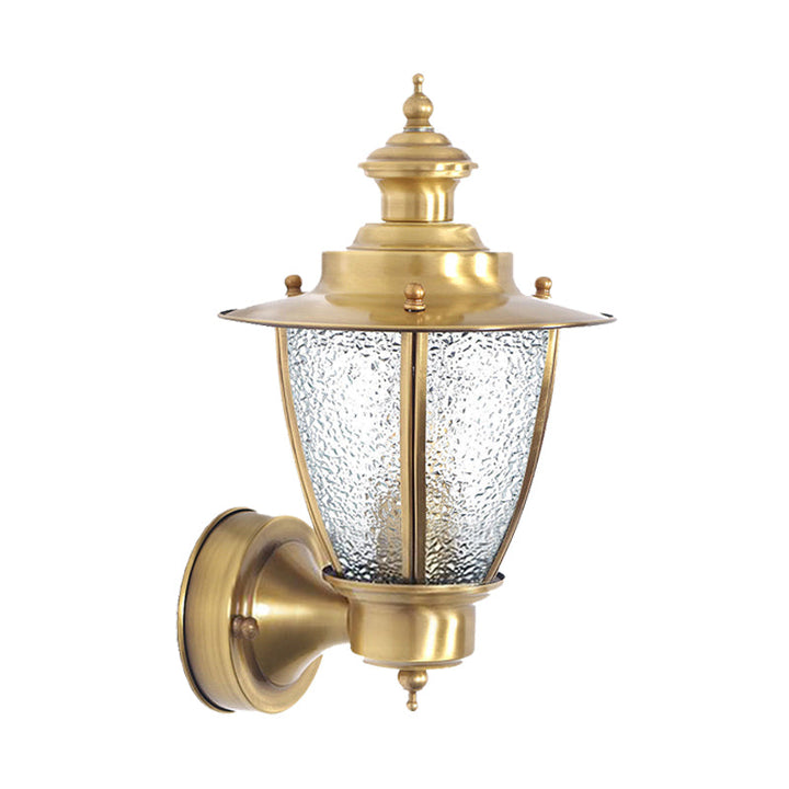 Skørter | Traditional Cone Wall Lamp Clear/Woven White Glass 1 Light Wall-Mounted Lighting Fixture for Stair