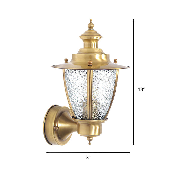 Skørter | Traditional Cone Wall Lamp Clear/Woven White Glass 1 Light Wall-Mounted Lighting Fixture for Stair
