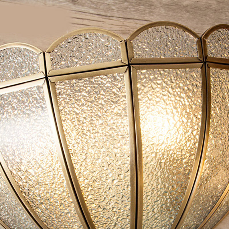 Skørter | Hemisphere Wall Light Traditional Structured White/Cream Glass 2 Bulbs Wall Mounted Lamp for Bedroom