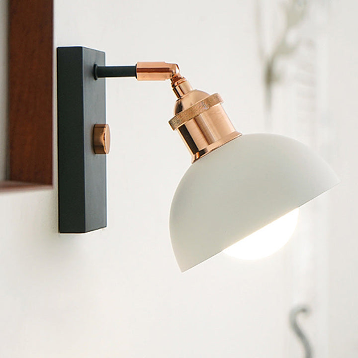 Skørter | 1-Light Rotatable Reading Lamp Industrial Nightstand Wall Lamp with Bowl Metal Shade