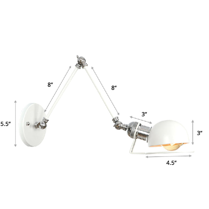 Lisslune | Single Dome Wall Light Reading Lamp in Industrial Style with Swivel Arm