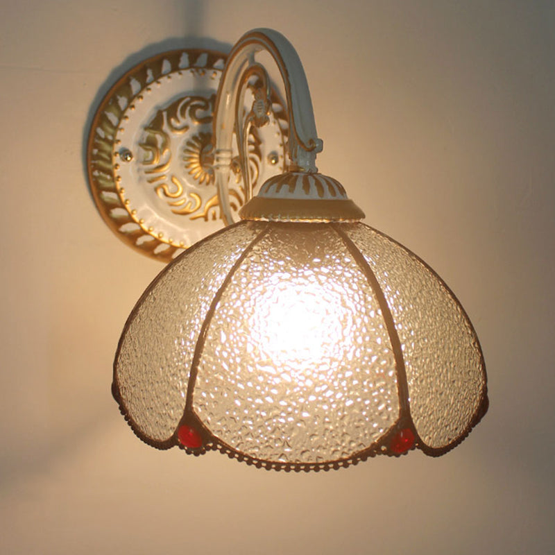 Lisslune | 1-Head Shade Wall Lamp Tiffany Style Handmade Glass Wall Lamp for Living Room