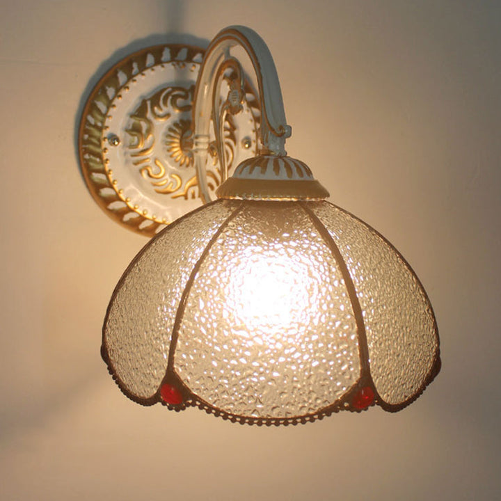 Lisslune | 1-Head Shade Wall Lamp Tiffany Style Handmade Glass Wall Lamp for Living Room