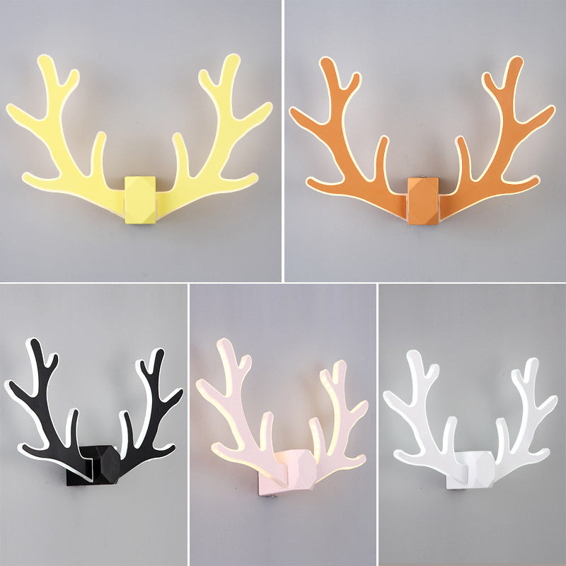 Lisslune | Antler-shaped LED wall lamp Decorative metal hallway wall light
