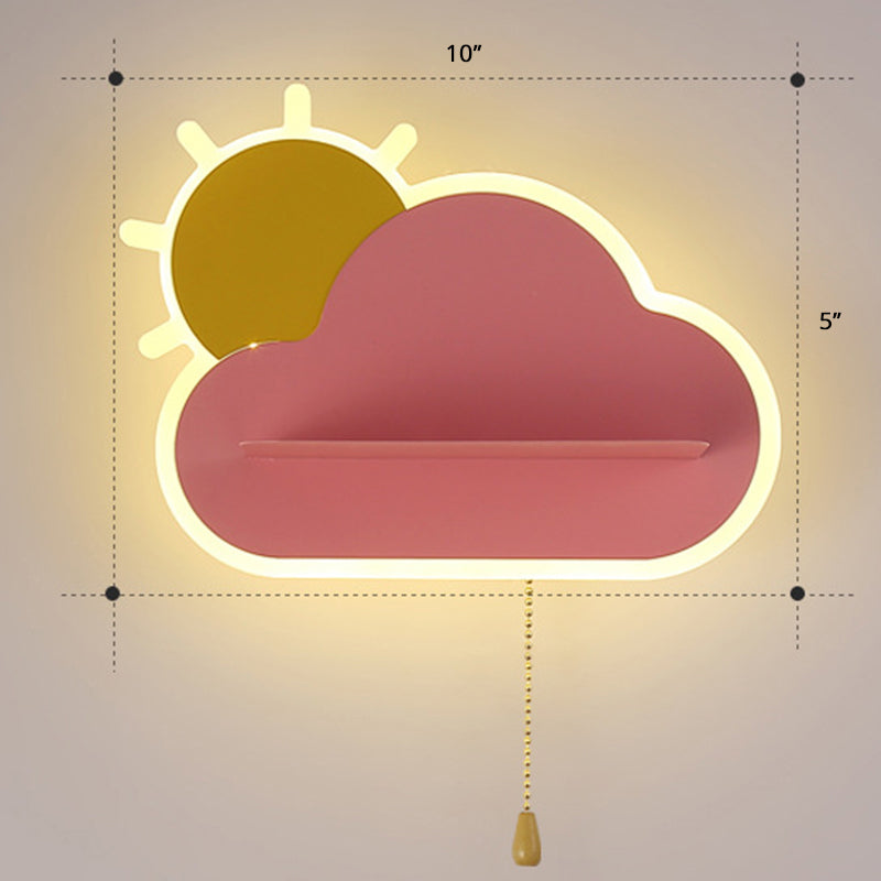 Lisslune | Kids Sunrise Vase Wall Lamp Acrylic Bedroom LED Wall Lamp with Pull Chain Switch
