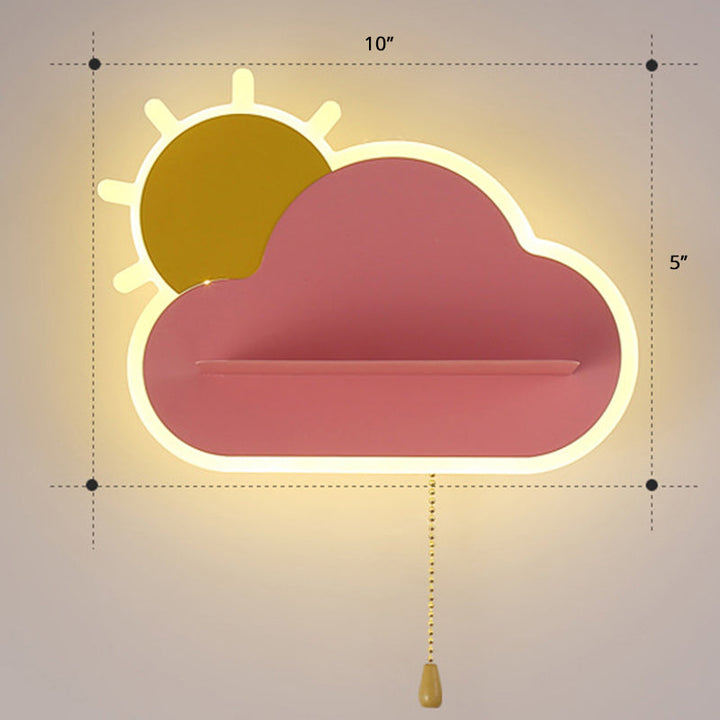 Lisslune | Kids Sunrise Vase Wall Lamp Acrylic Bedroom LED Wall Lamp with Pull Chain Switch