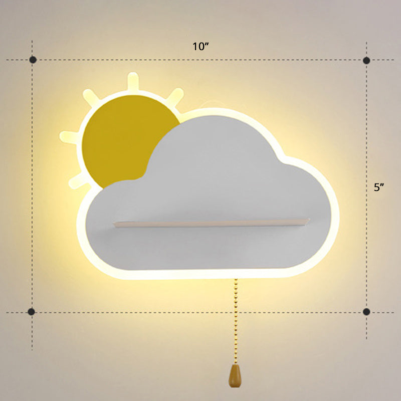 Lisslune | Kids Sunrise Vase Wall Lamp Acrylic Bedroom LED Wall Lamp with Pull Chain Switch