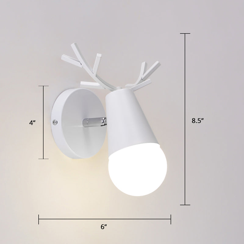 Lisslune | Antler Nightstand Reading Wall Lamp Metal 1 Bulb Minimalist Wall Lamp with Pivot Joint