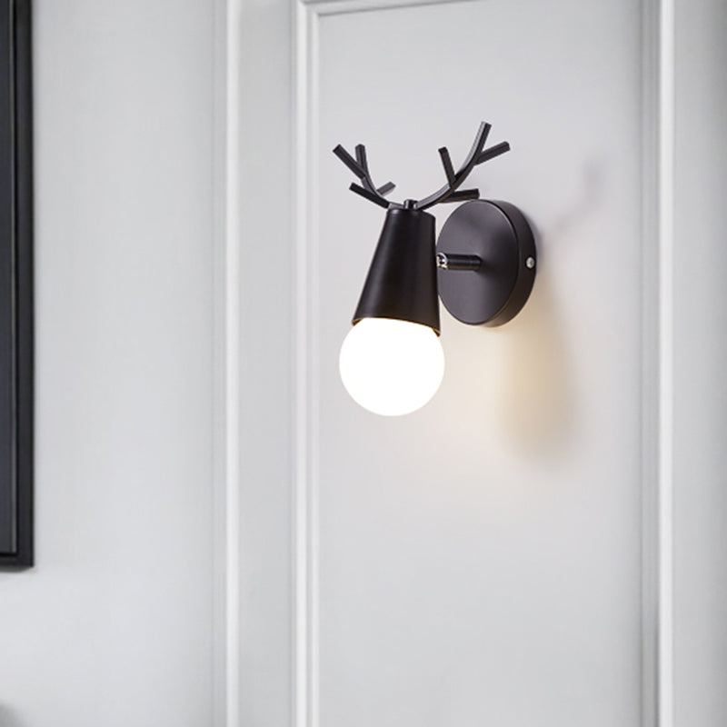 Lisslune | Antler Nightstand Reading Wall Lamp Metal 1 Bulb Minimalist Wall Lamp with Pivot Joint