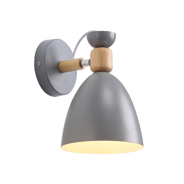 Lisslune | Single bedside wall reading lamp Macaron adjustable wall lamp with bell metal shade