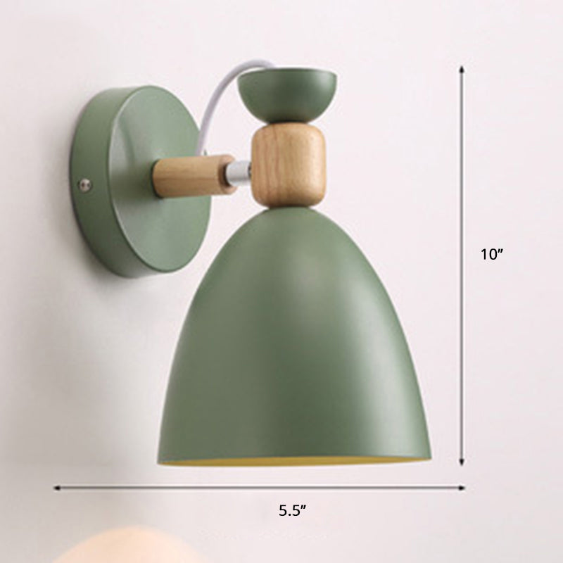 Lisslune | Single bedside wall reading lamp Macaron adjustable wall lamp with bell metal shade