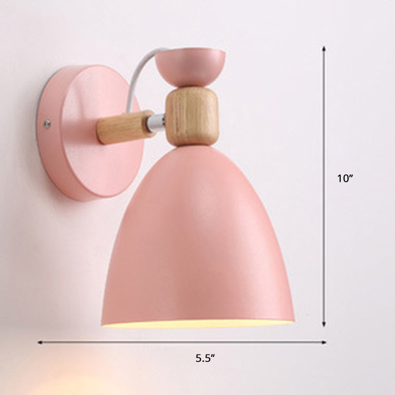 Lisslune | Single bedside wall reading lamp Macaron adjustable wall lamp with bell metal shade