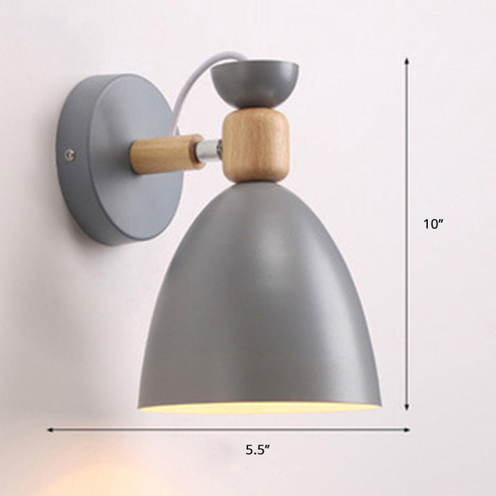 Lisslune | Single bedside wall reading lamp Macaron adjustable wall lamp with bell metal shade
