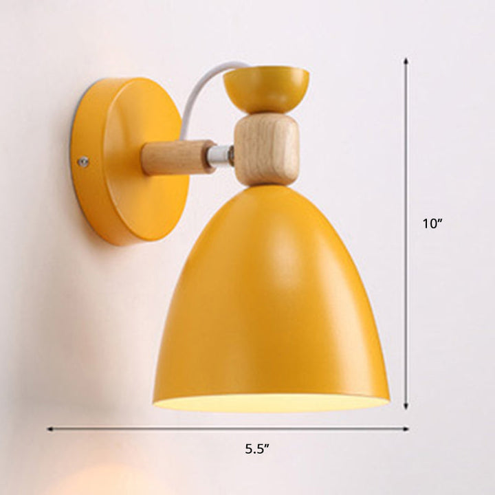Lisslune | Single bedside wall reading lamp Macaron adjustable wall lamp with bell metal shade